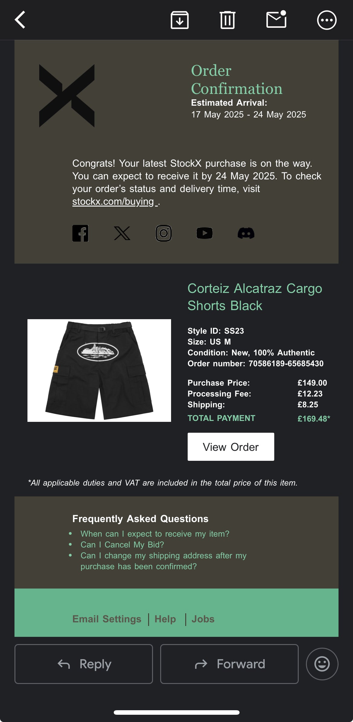Corteiz Alcatraz cargo shorts